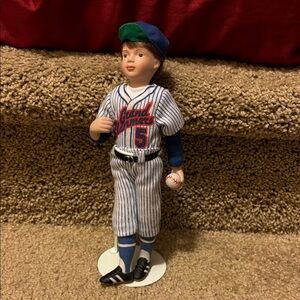 Avon Baseball Doll with Blue and White Stripes